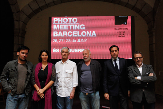Samuel Aranda, Arianna Rinaldo, James Nachtwey, Ramón Lobo, Llucià Homs y Alberto Anaut en la presentación de OjodePez Photo Meeting Barcelona 