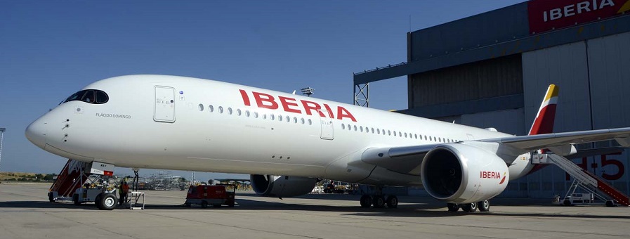 Primer vuelo del nuevo A350 de Iberia 