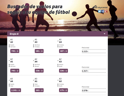 Skyscanner lanza  “Football Flight Finder”