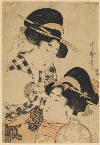 Dos jóvenes mujeres con abanico - Kitagawa Utamaro - Museo del Prado.
