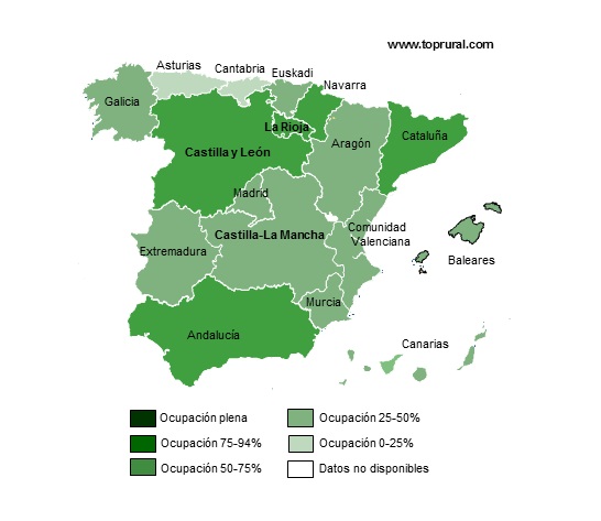 El turismo rural alcanza el 45% de ocupación el fin de semana de Todos los Santos