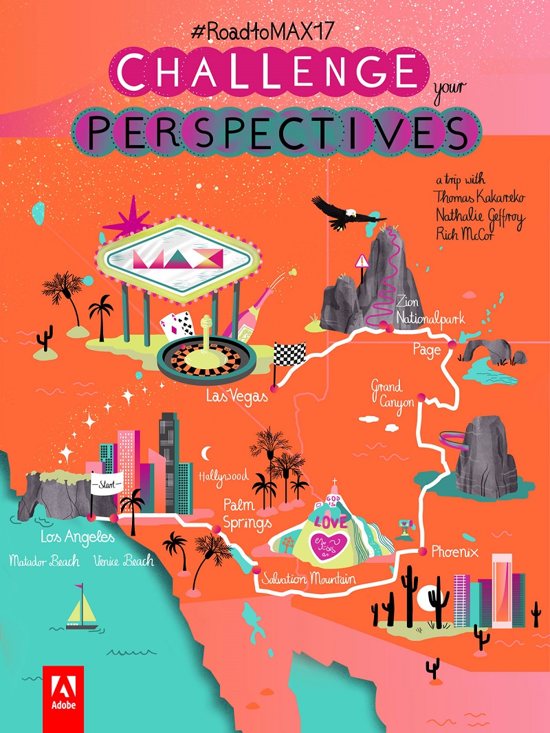 Un viaje por carretera, tres perspectivas: Adobe pide a tres artistas que desafíen a la percepción en el #RoadtoMax17