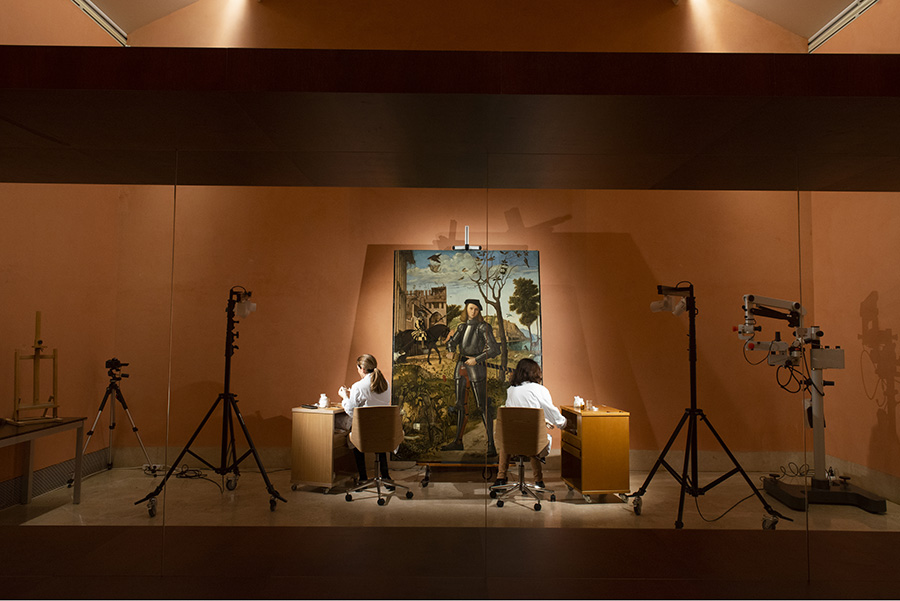 En directo la restauración del ‘Joven caballero en un paisaje’ en el Museo Thyssen-Bornemisza