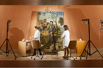 En directo la restauración del ‘Joven caballero en un paisaje’ en el Museo Thyssen-Bornemisza