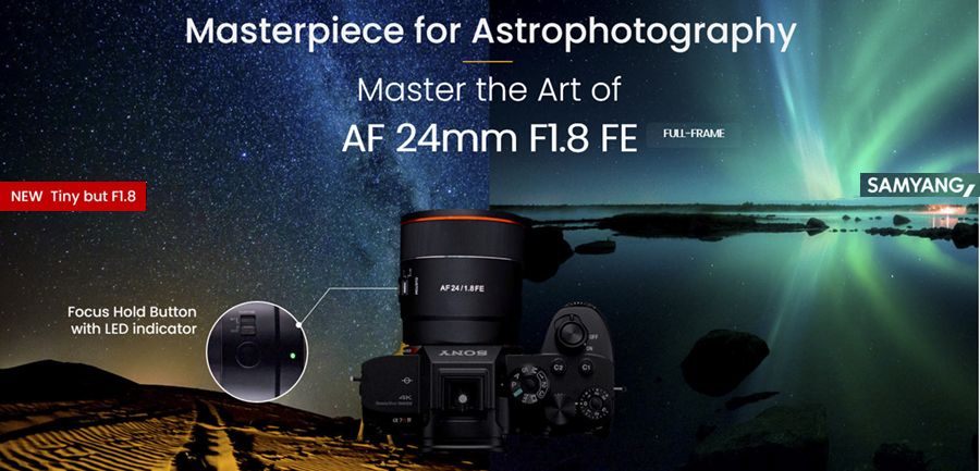 Samyang anuncia el AF 24mm F1.8 FE optimizado para Astrofotografía