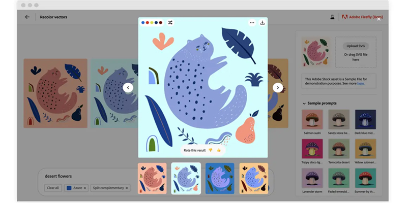 Presentada la recoloración vectorial con Adobe Firefly